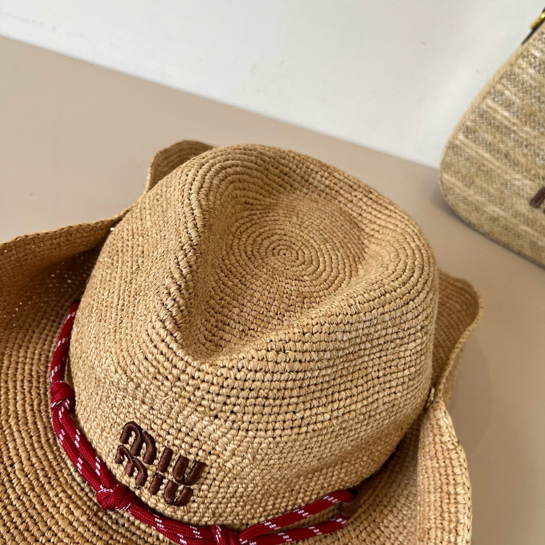 Miu Miu Straw Cowboy Hat 57cm Head Circumference