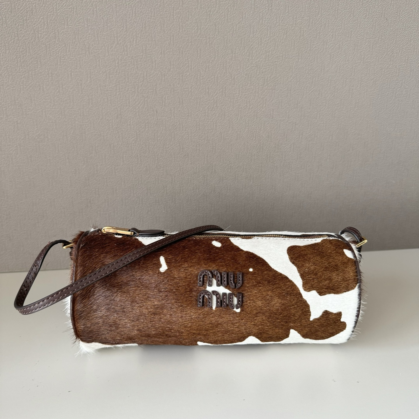 Miu Miu Printed Leather Pouch 9x22x9cm