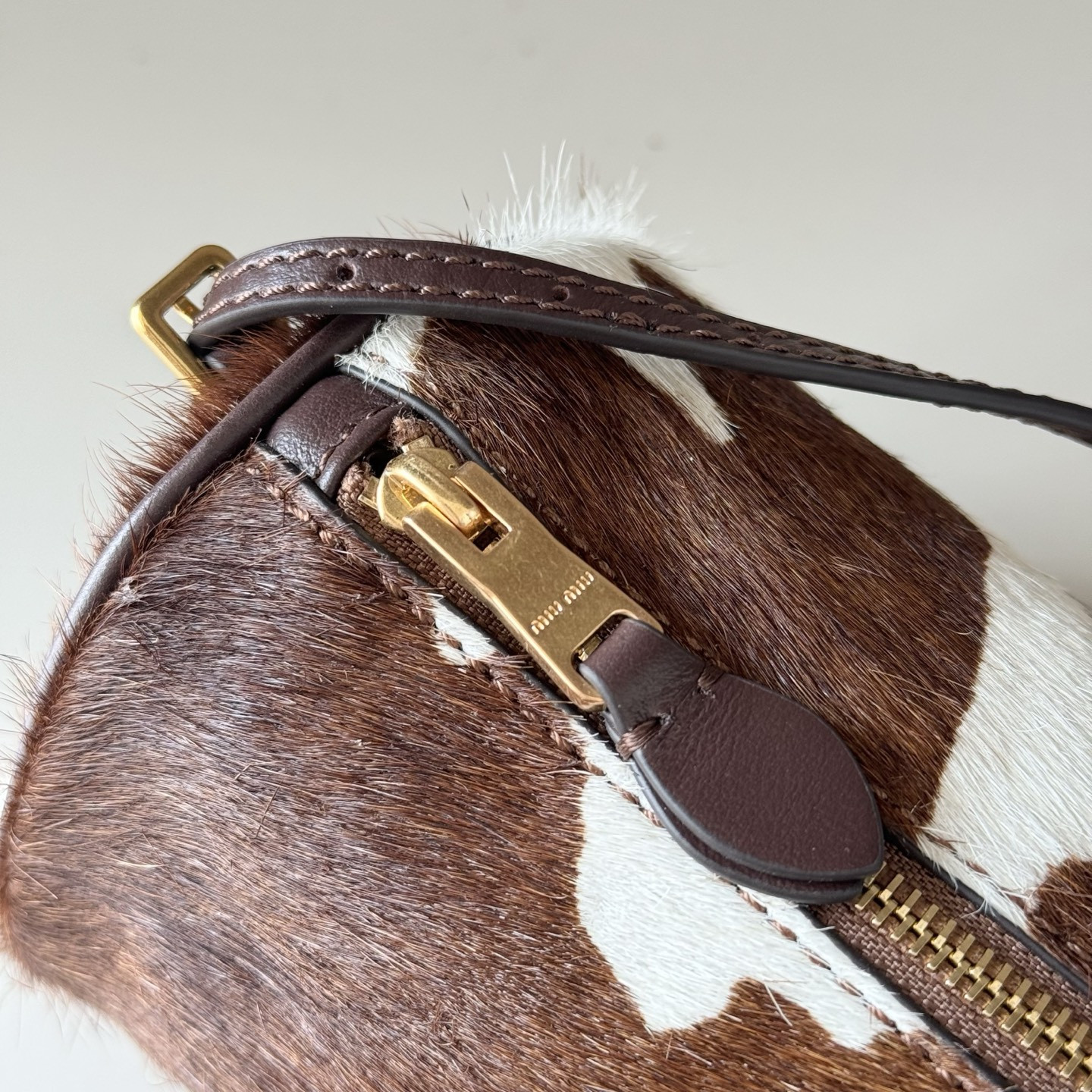 Miu Miu Printed Leather Pouch 9x22x9cm