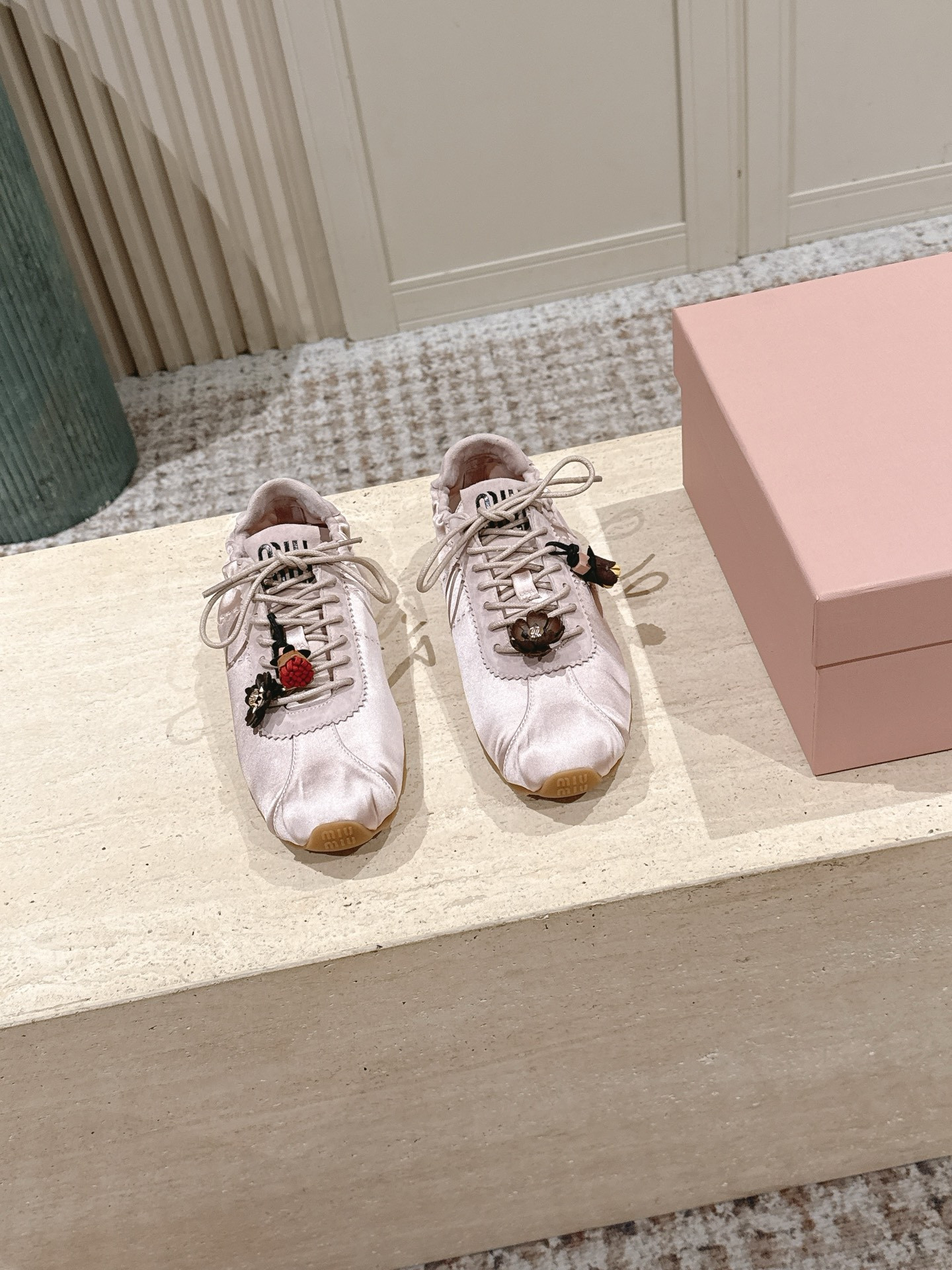 UA Miu Miu Plume Satin Sneakers