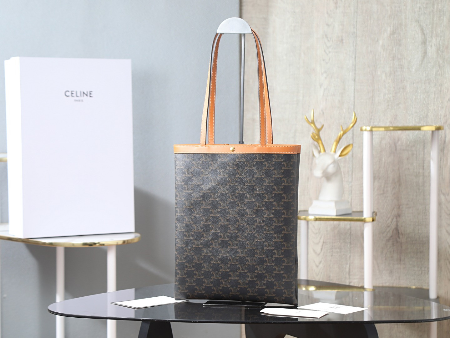 Celine FLAT SHOPPER Medium Logo Print Handbag 28x33x0.5cm