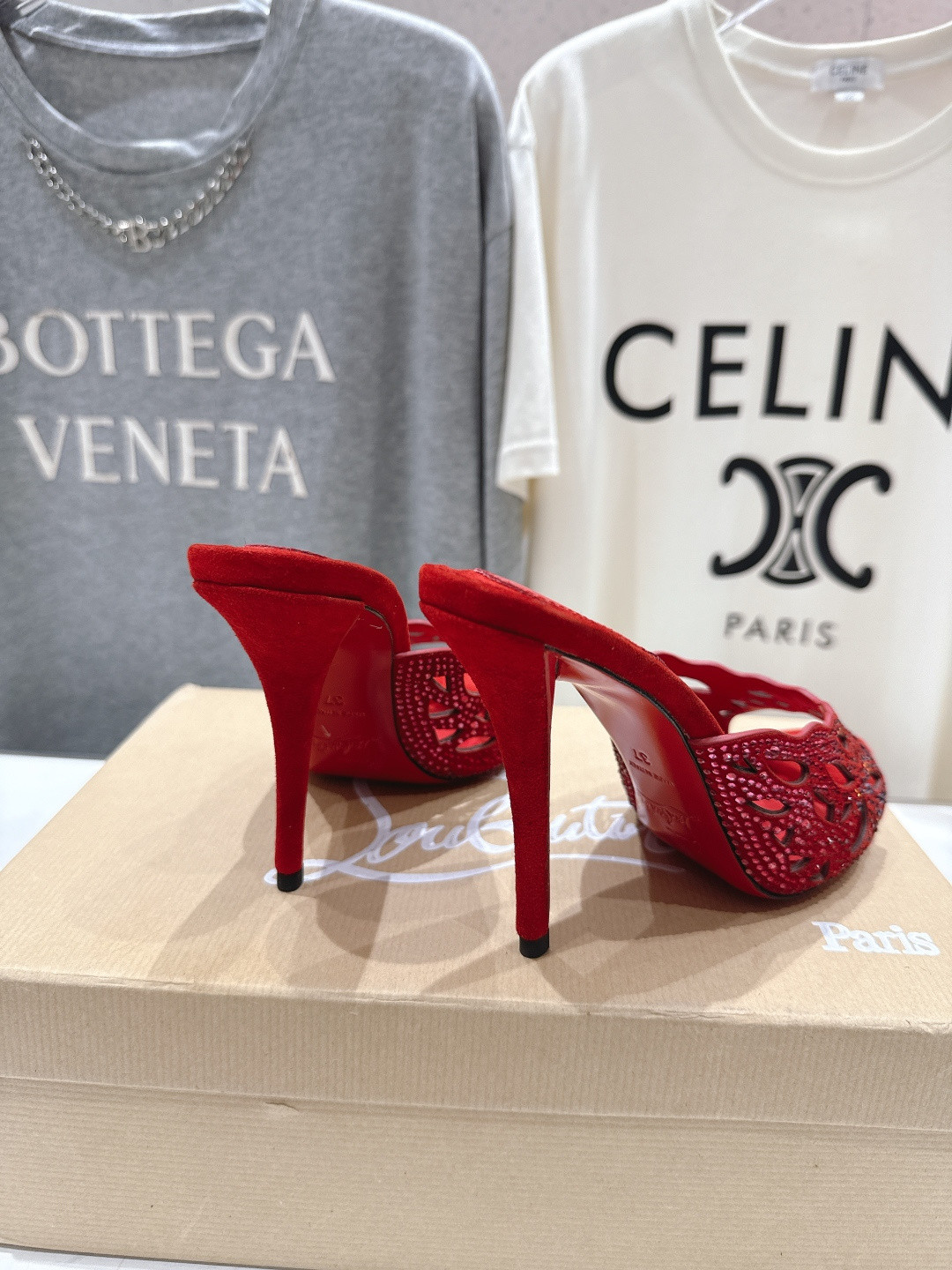 UA Christian Louboutin Lasera Strass Mule 10cm Heel