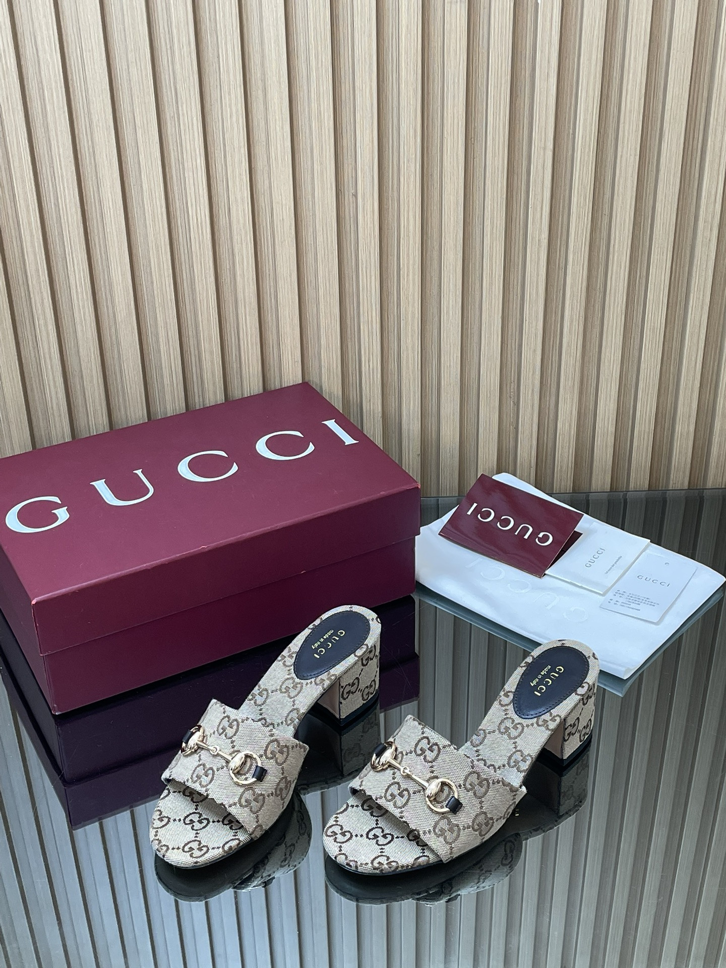 UA Gucci Slide Sandal with Horsebit 5.5cm Heel