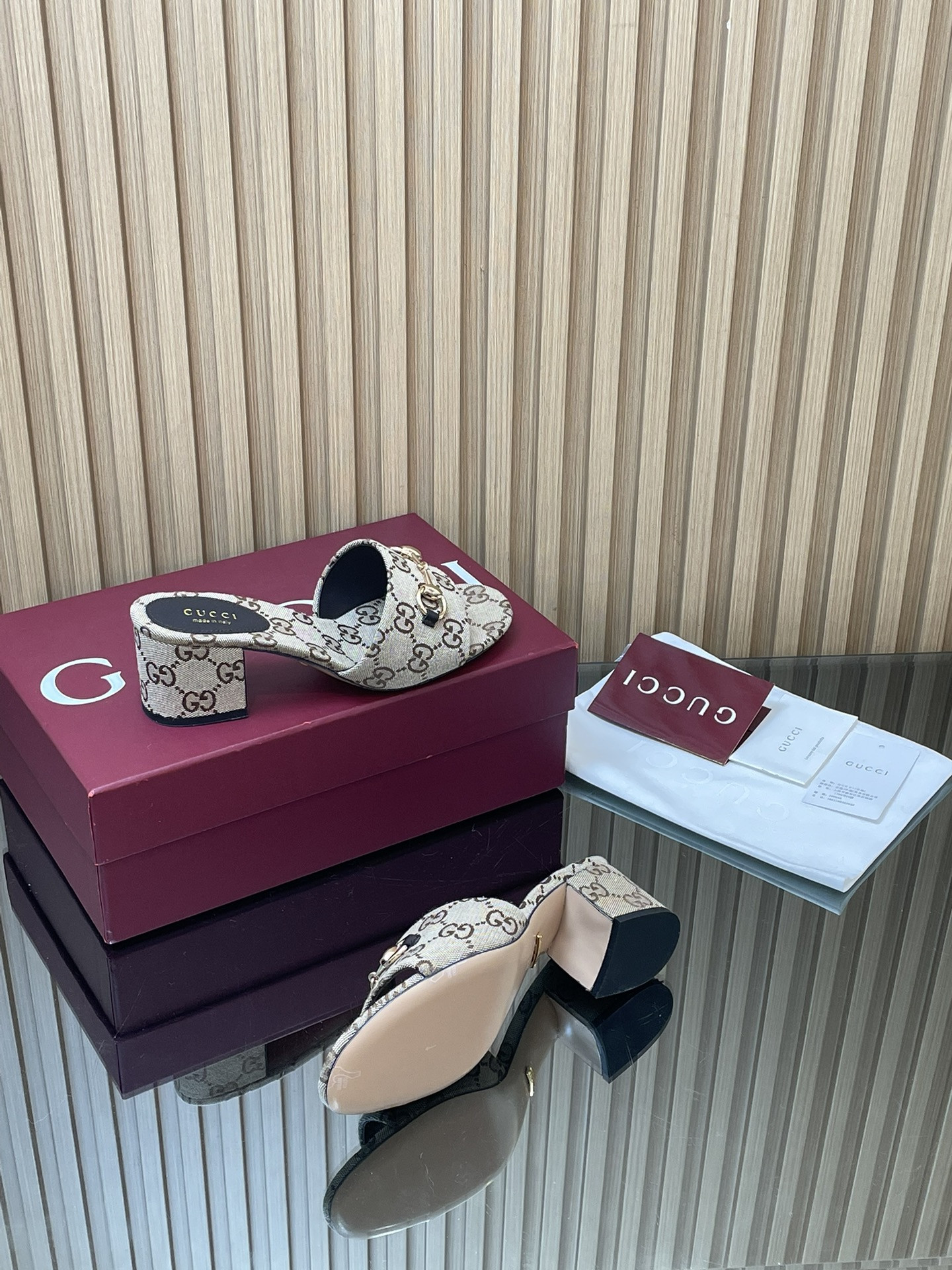 UA Gucci Slide Sandal with Horsebit 5.5cm Heel