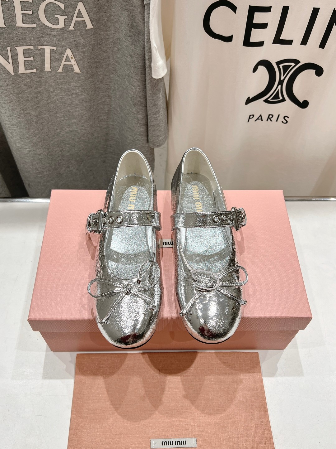UA Miu Miu Leather Ballerinas