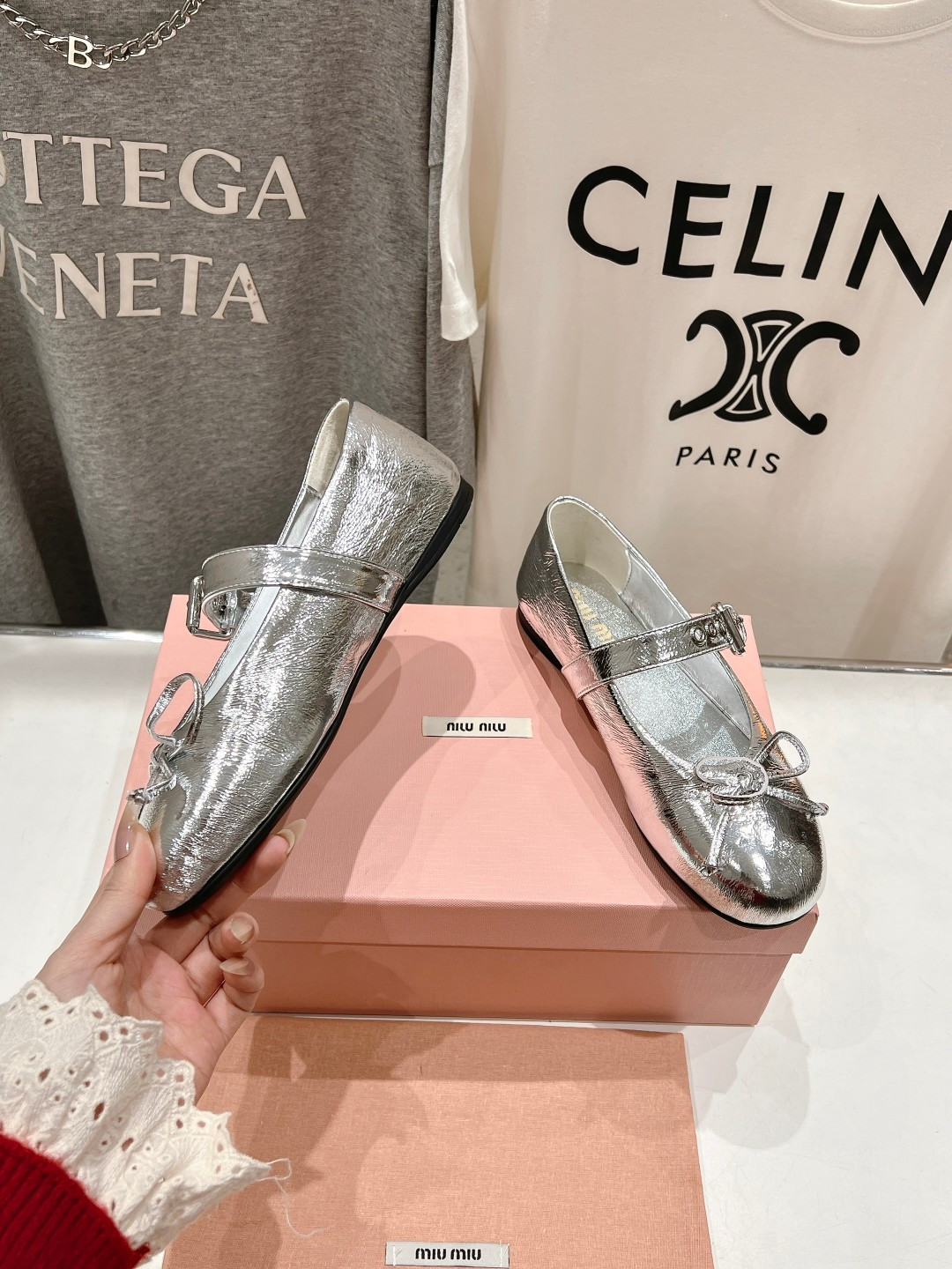 UA Miu Miu Leather Ballerinas