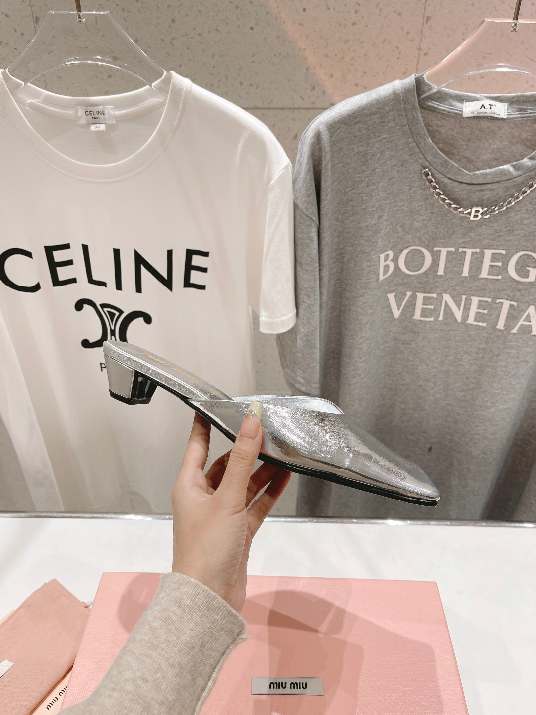 UA Miu Miu Square-toed Mule