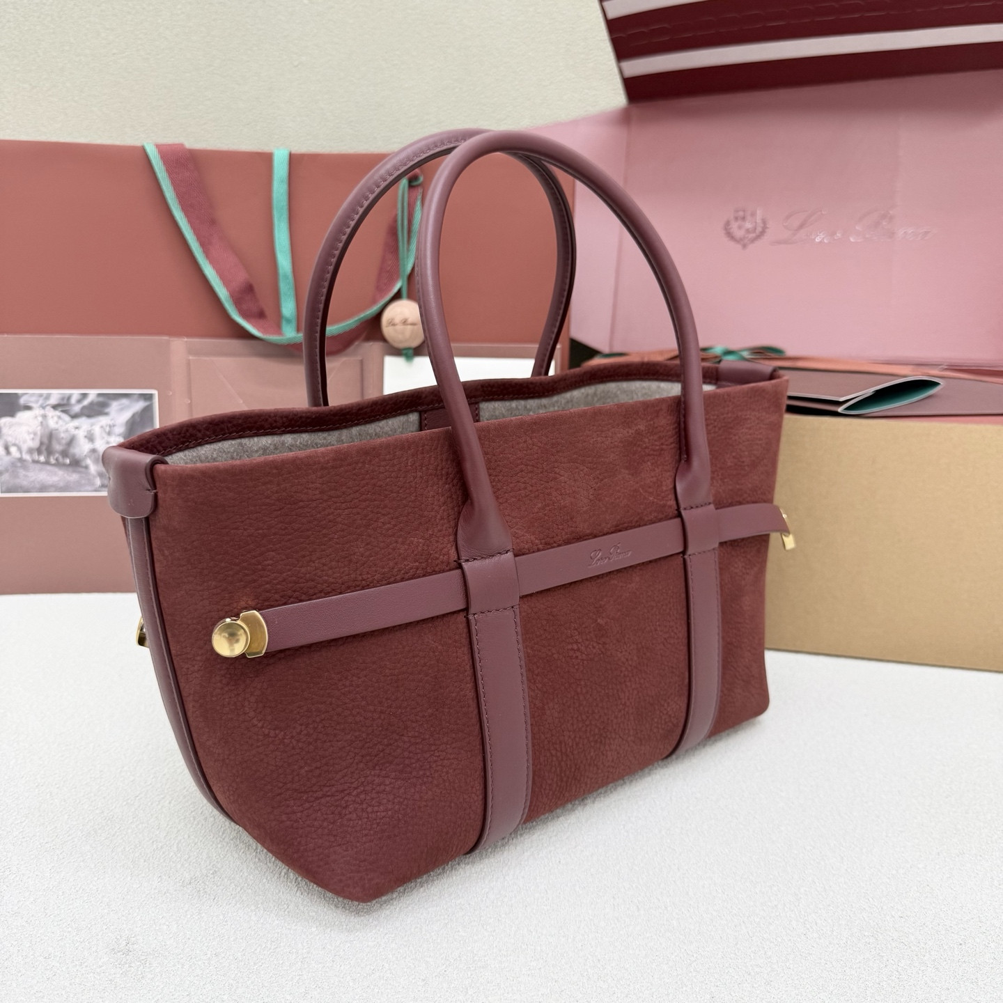 L0r0 P1ana small ghiera shopper 28x19x12cm