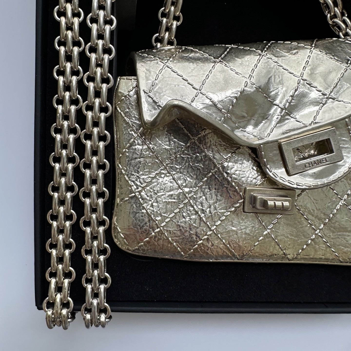 Ch**el Small 2.55 Minaudiere AS6276 11x12.5x5cm