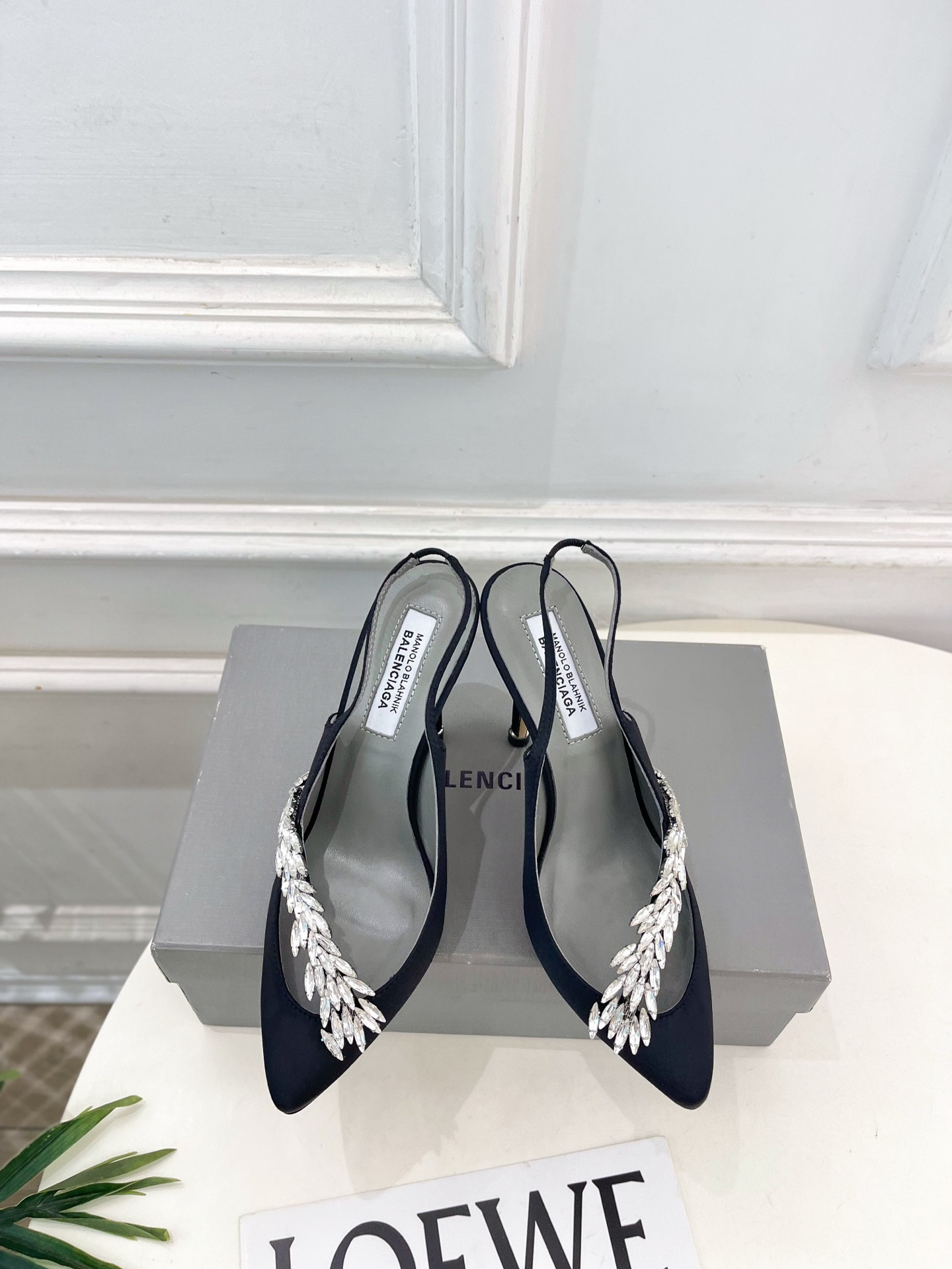 UA Ba1en*iaga x Man010 B1ahn*k Slingbacks 10cm Heel