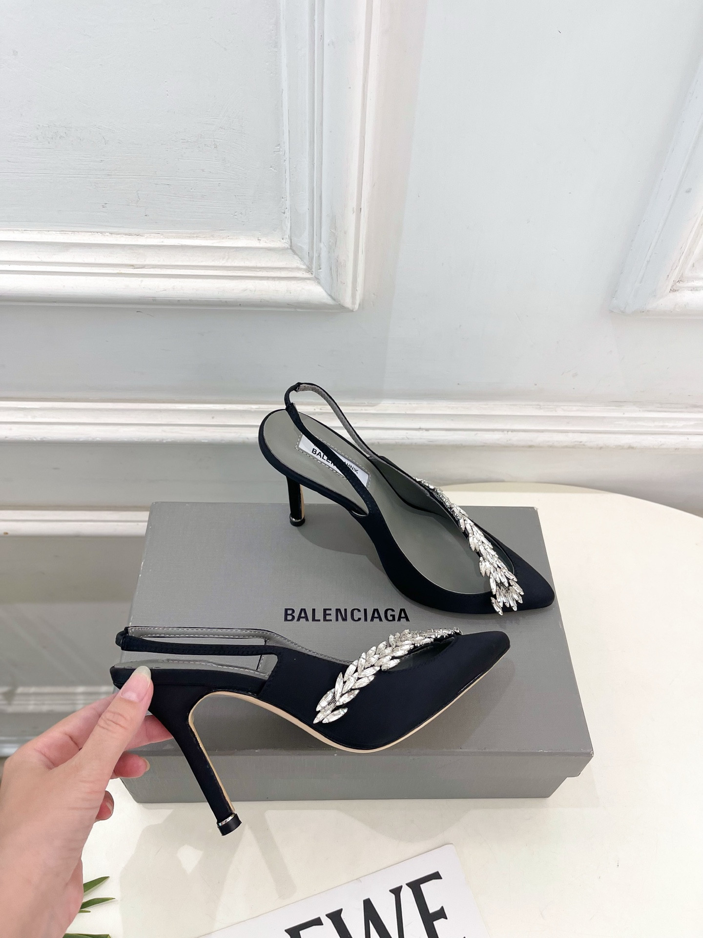 UA Ba1en*iaga x Man010 B1ahn*k Slingbacks 10cm Heel