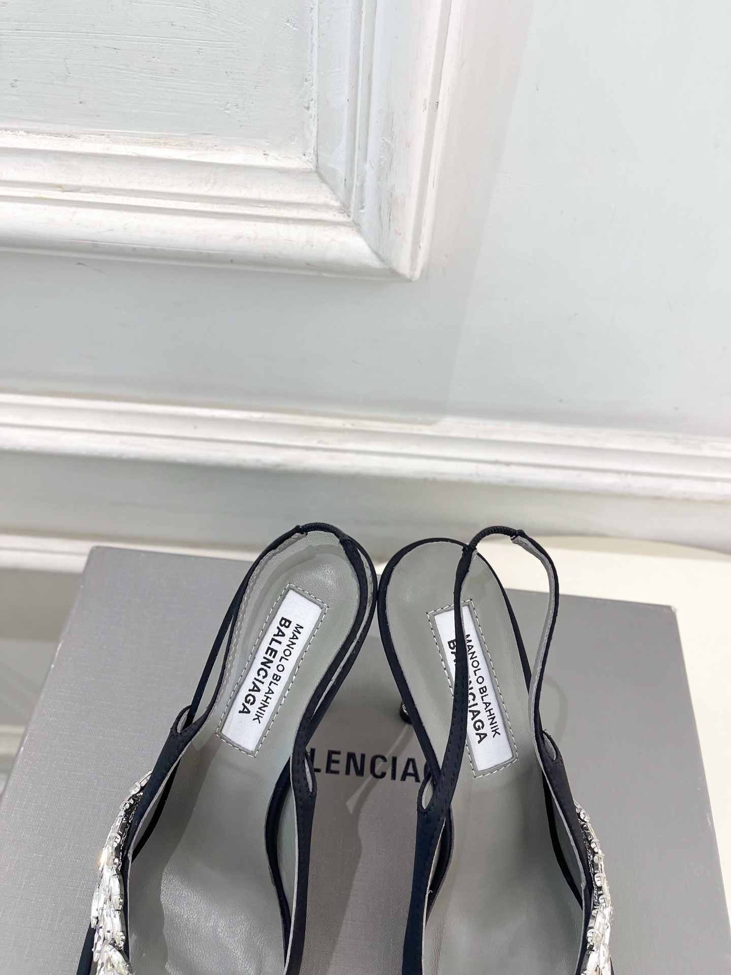 UA Ba1en*iaga x Man010 B1ahn*k Slingbacks 10cm Heel