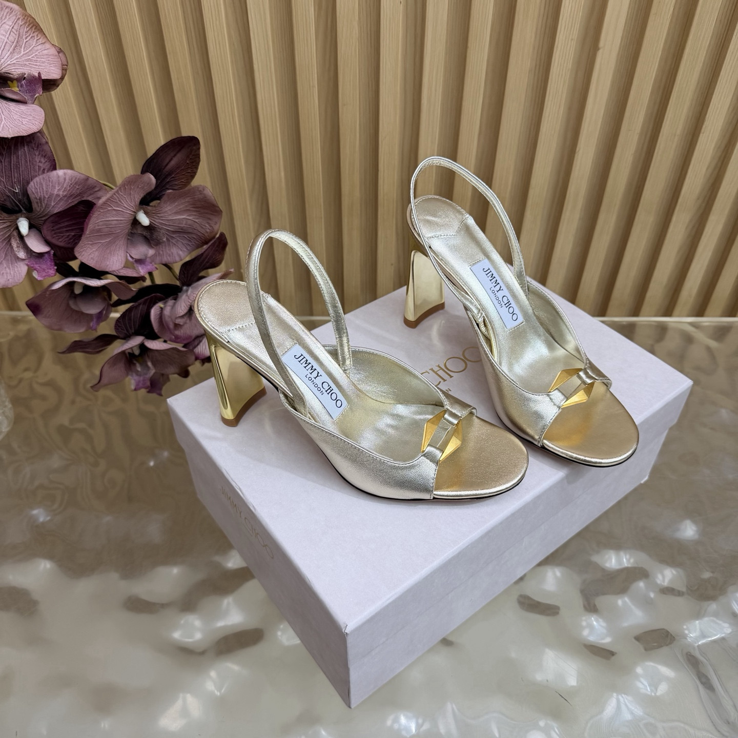 UA J1m*y Ch00 Lev Slingback Sandals 10cm Heel